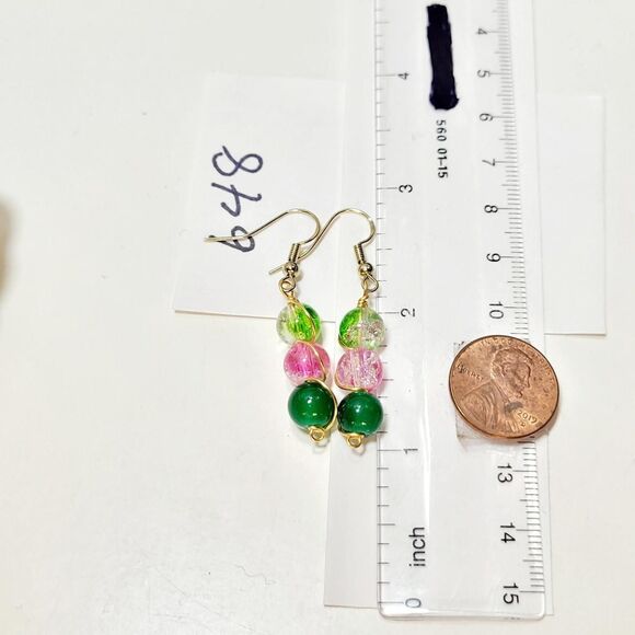 Artisan earrings  648# NEW bohemian Vintage glass earrings Y2k earrings retro c - Picture 3 of 3